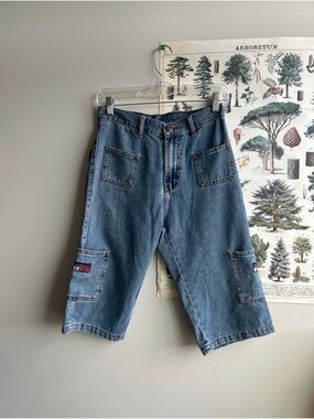 Vintage Carpenter Denim Shorts with Patch Details Shun Hong Size 27